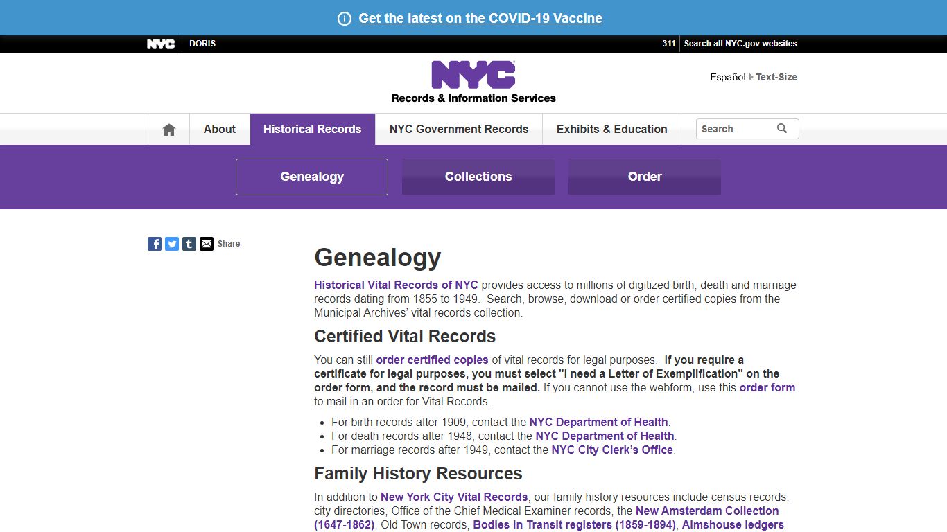 Genealogy - Records - New York City
